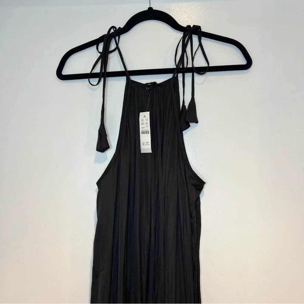 J. Crew Collection Rosaline Black Halters Maxi Dress A-Line NWT Size Large